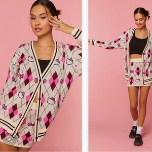 Forever 21 x Hello Kitty☀️ Argyle Printed Knit Mini Skirt